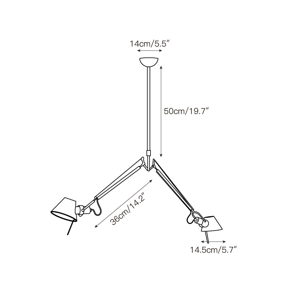 Brady Elvior verstelbare arm hanglamp