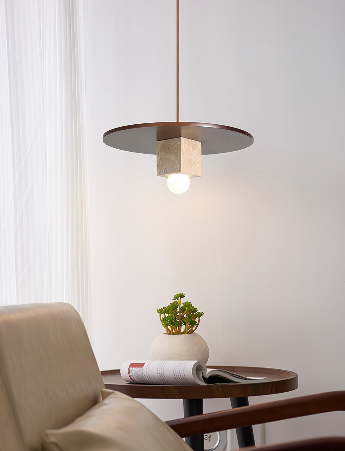Sarix Geometrisch Travertin Hanglamp