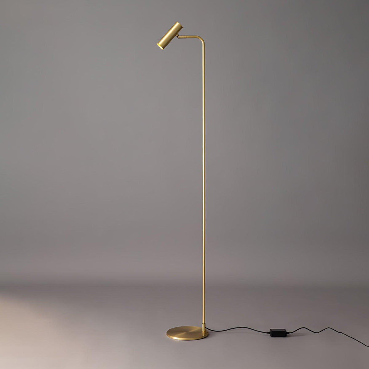 Nirixa messing industriële vloerlamp