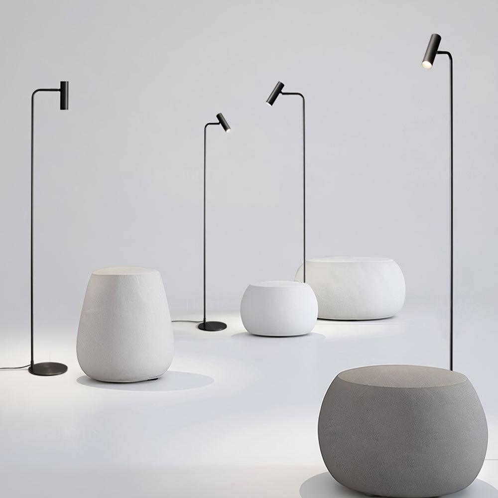 Nirixa messing industriële vloerlamp