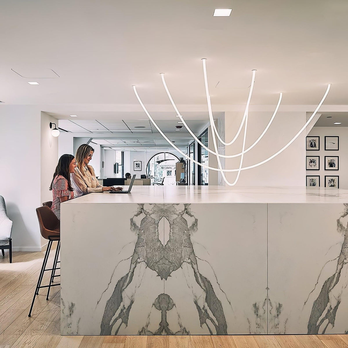 Fenris Hanglamp Flexibele boog Siliconen Messing
