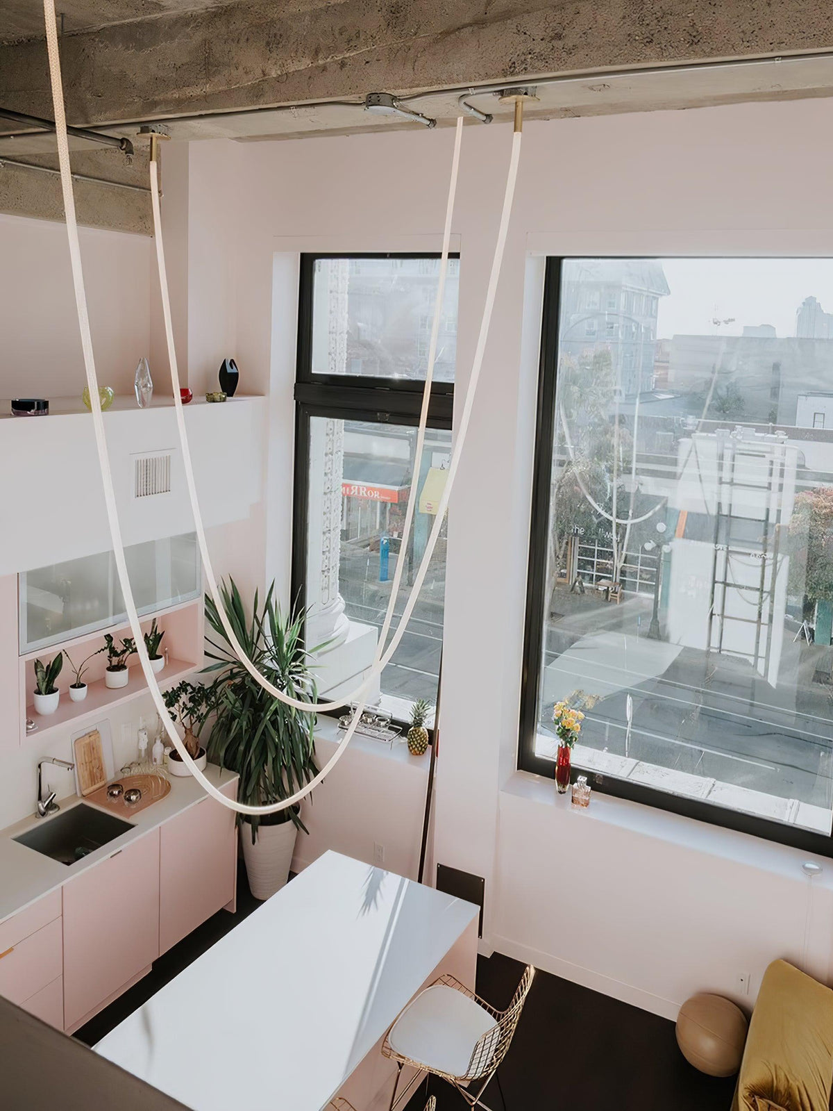 Fenris Hanglamp Flexibele boog Siliconen Messing