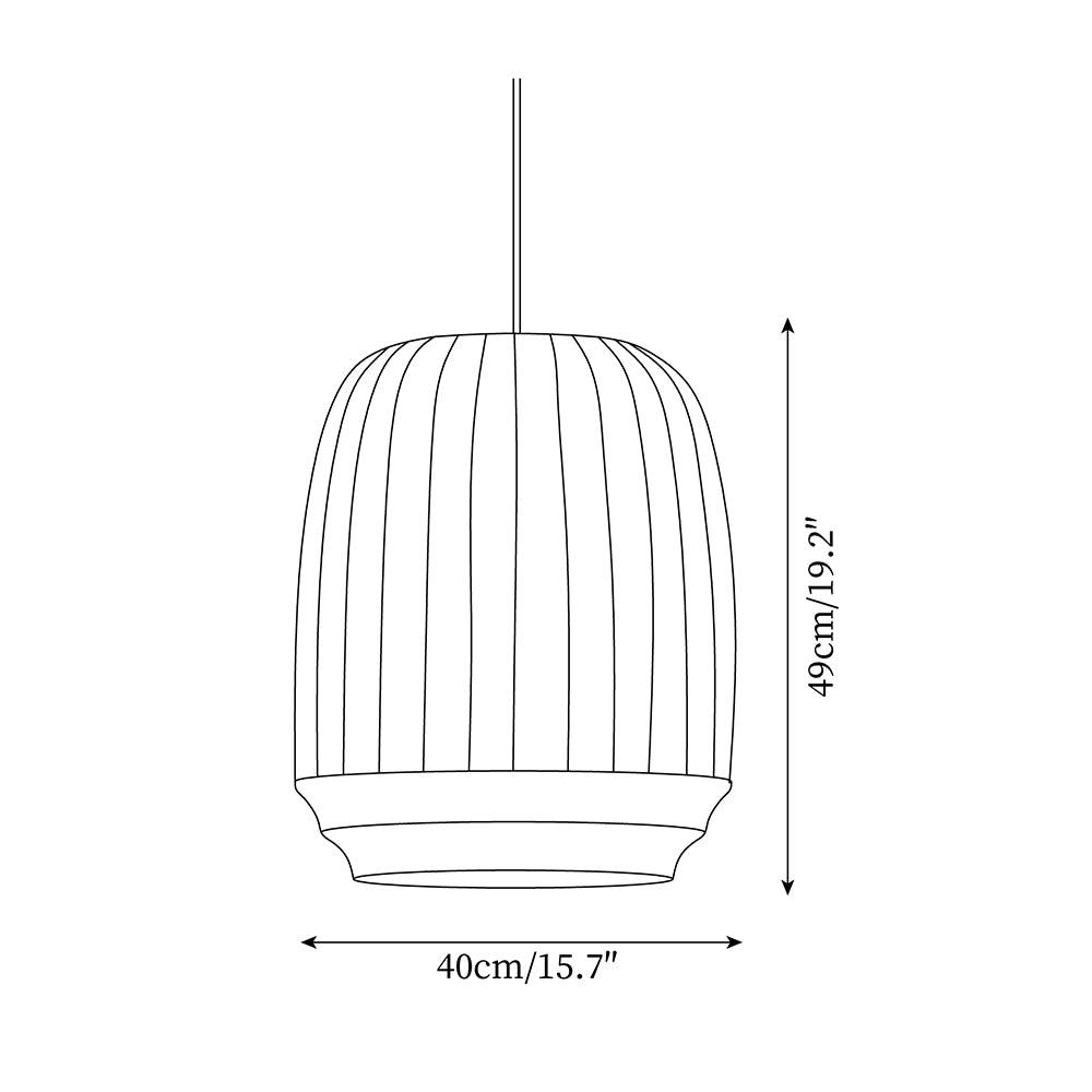 Taro hanglamp zijde kap witte stof verticale lijnen zachte moderne minimalistisch