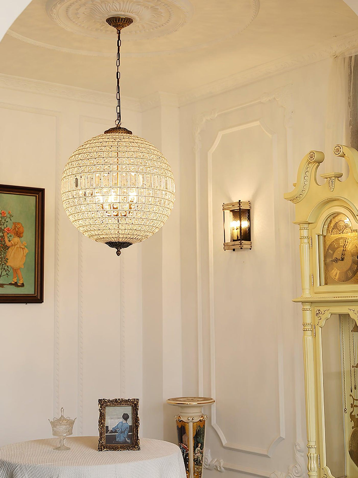 Elyinissa Kroonluchter Goud bollen Kristal Vintage