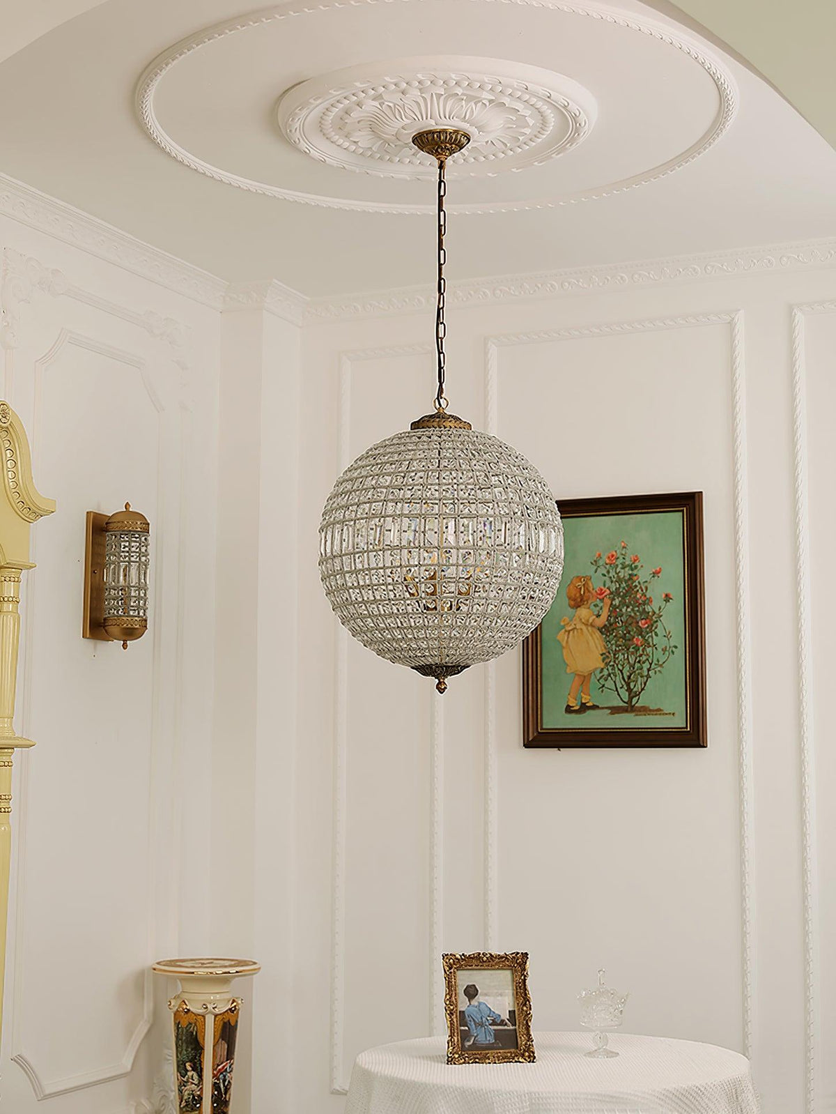 Elyinissa Kroonluchter Goud bollen Kristal Vintage