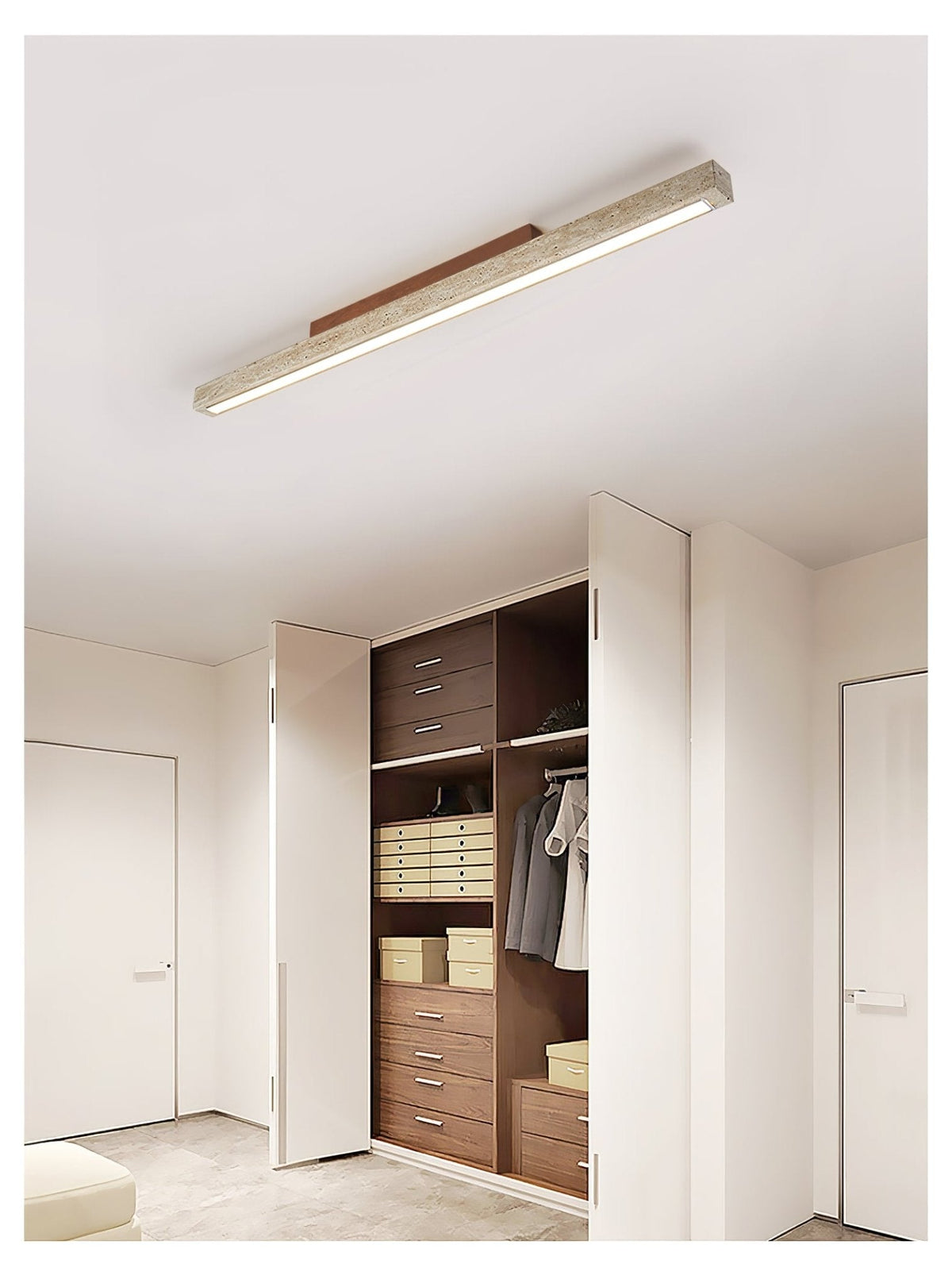 Valinian Minimalistische plafondlamp van travertin