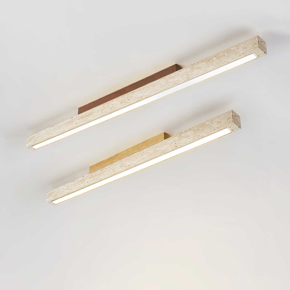 Valinian Minimalistische plafondlamp van travertin