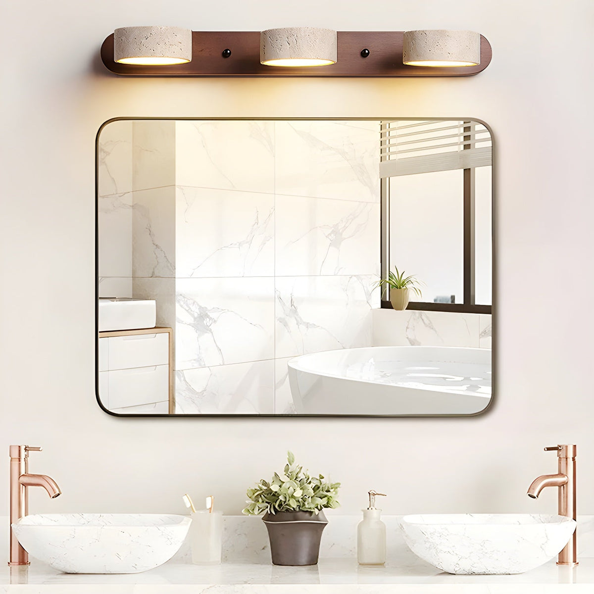 Voloreth minimalistisch travertin wandlamp