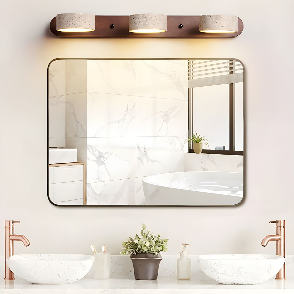 Voloreth minimalistisch travertin wandlamp