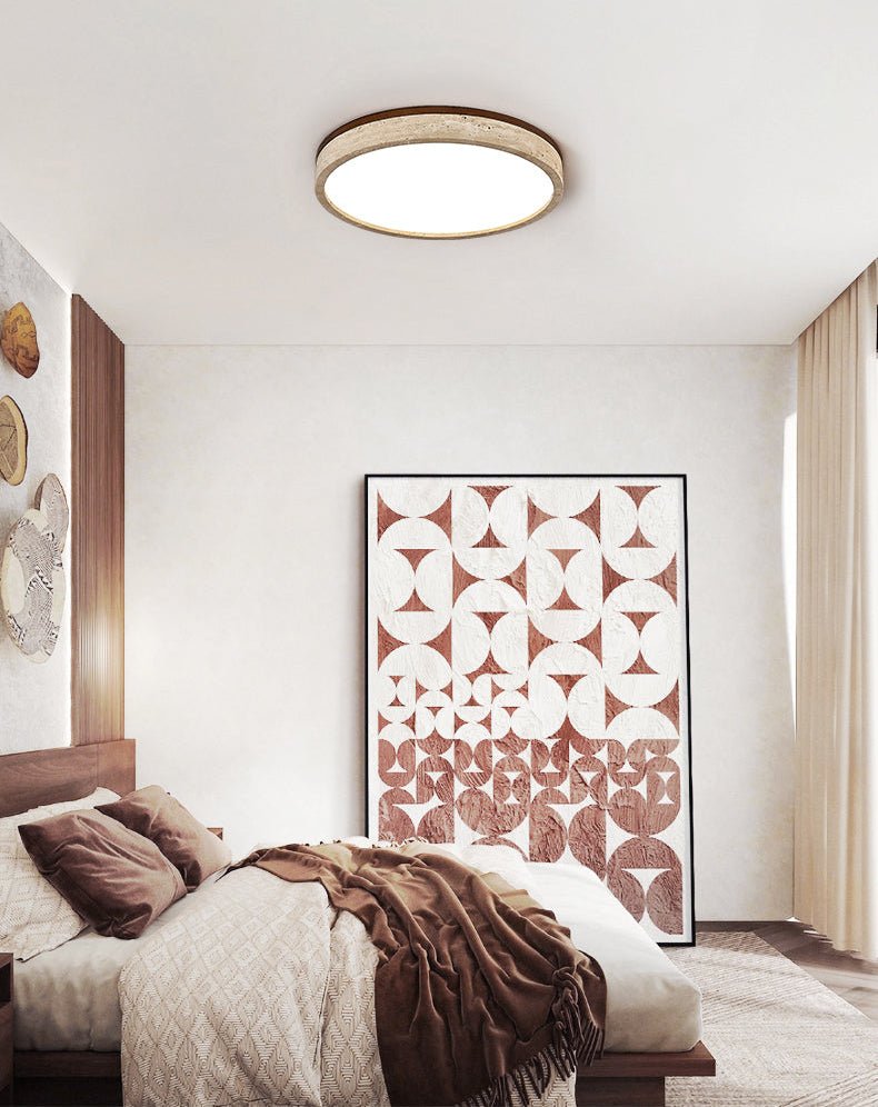 Xoan Glowly travertin Halo Ronde plafondlamp