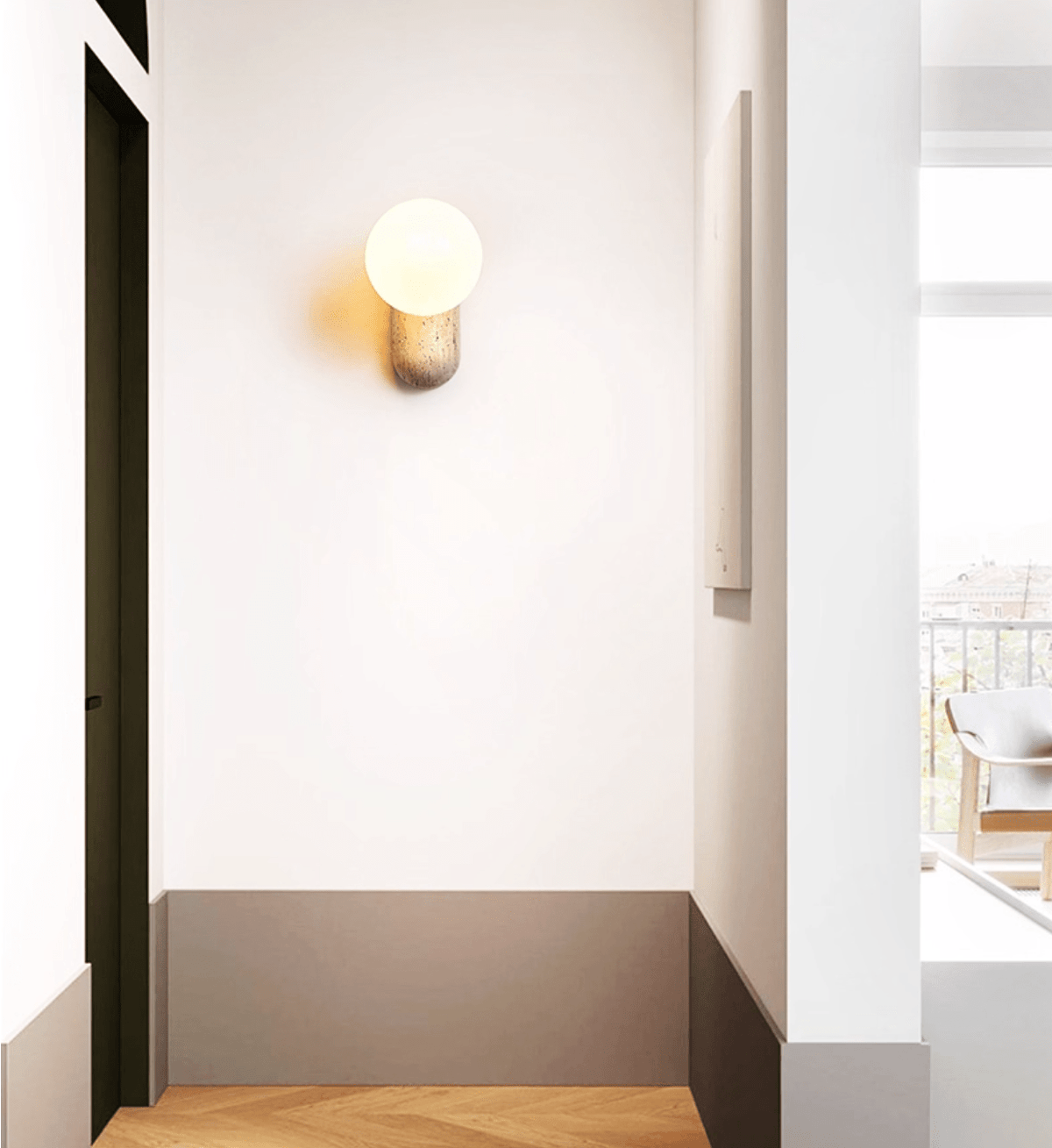 Aeralis Travertin Kiezelvorm Wandlamp