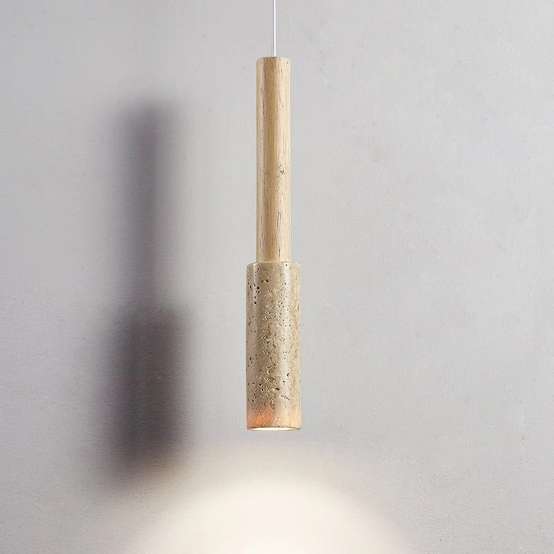 Mercer hanglamp met geel travertinstok