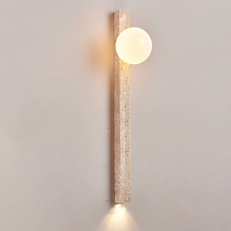 Elian wandlamp met geel travertinplaat