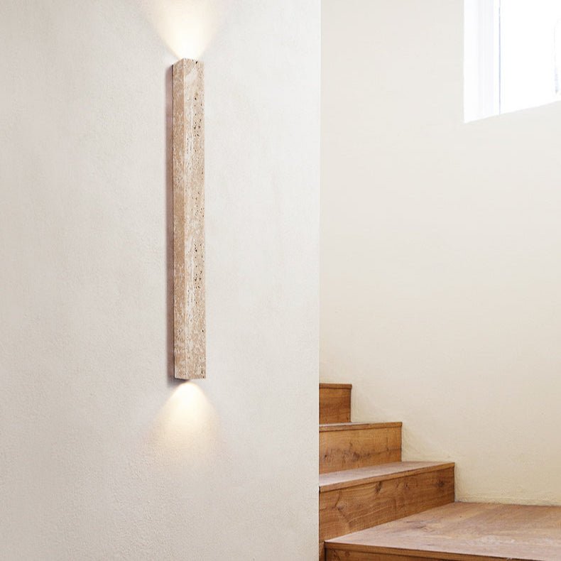 Elian wandlamp met geel travertinplaat