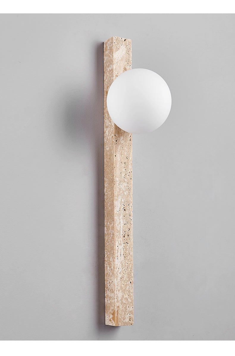 Elian wandlamp met geel travertinplaat