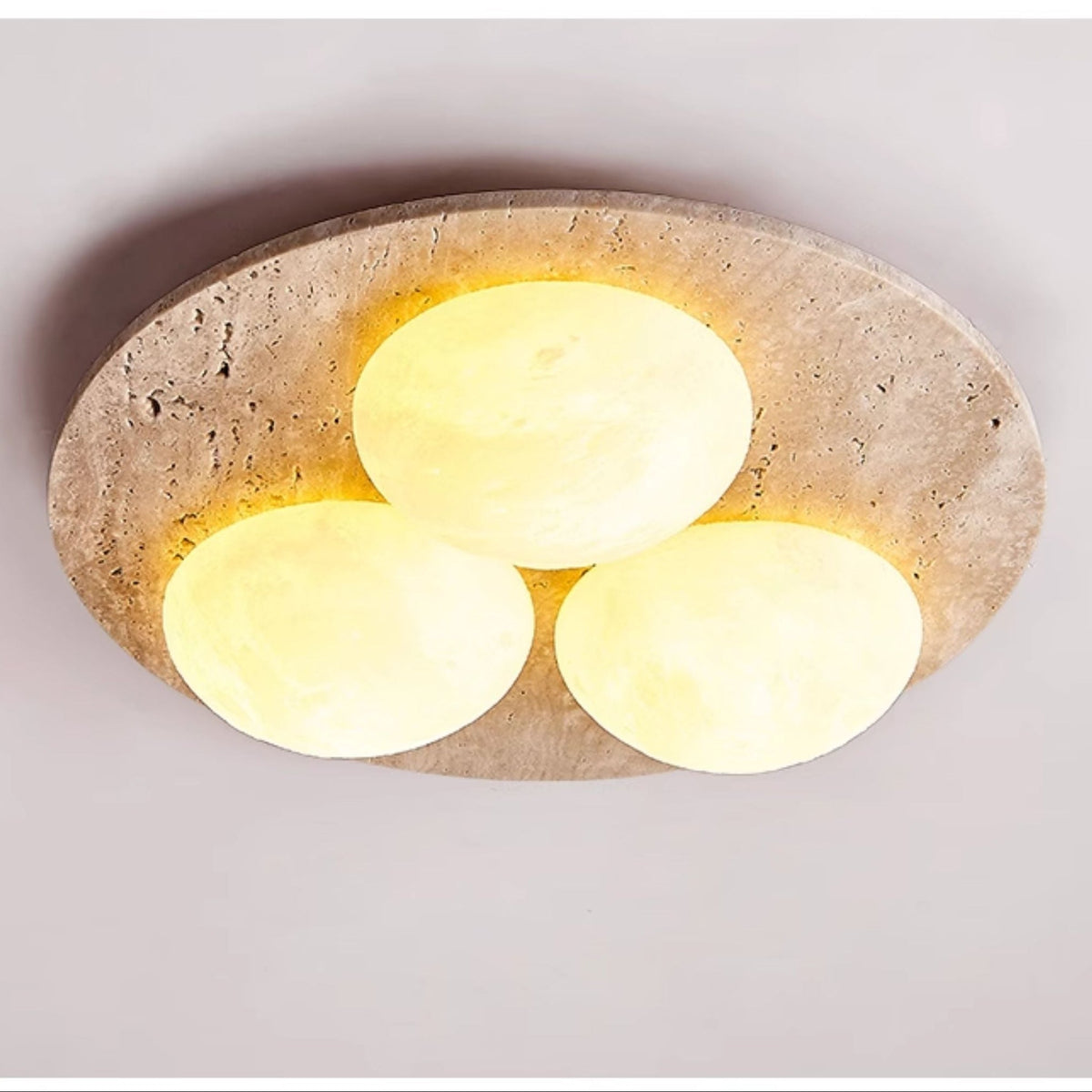 Trio travertin plafondlamp