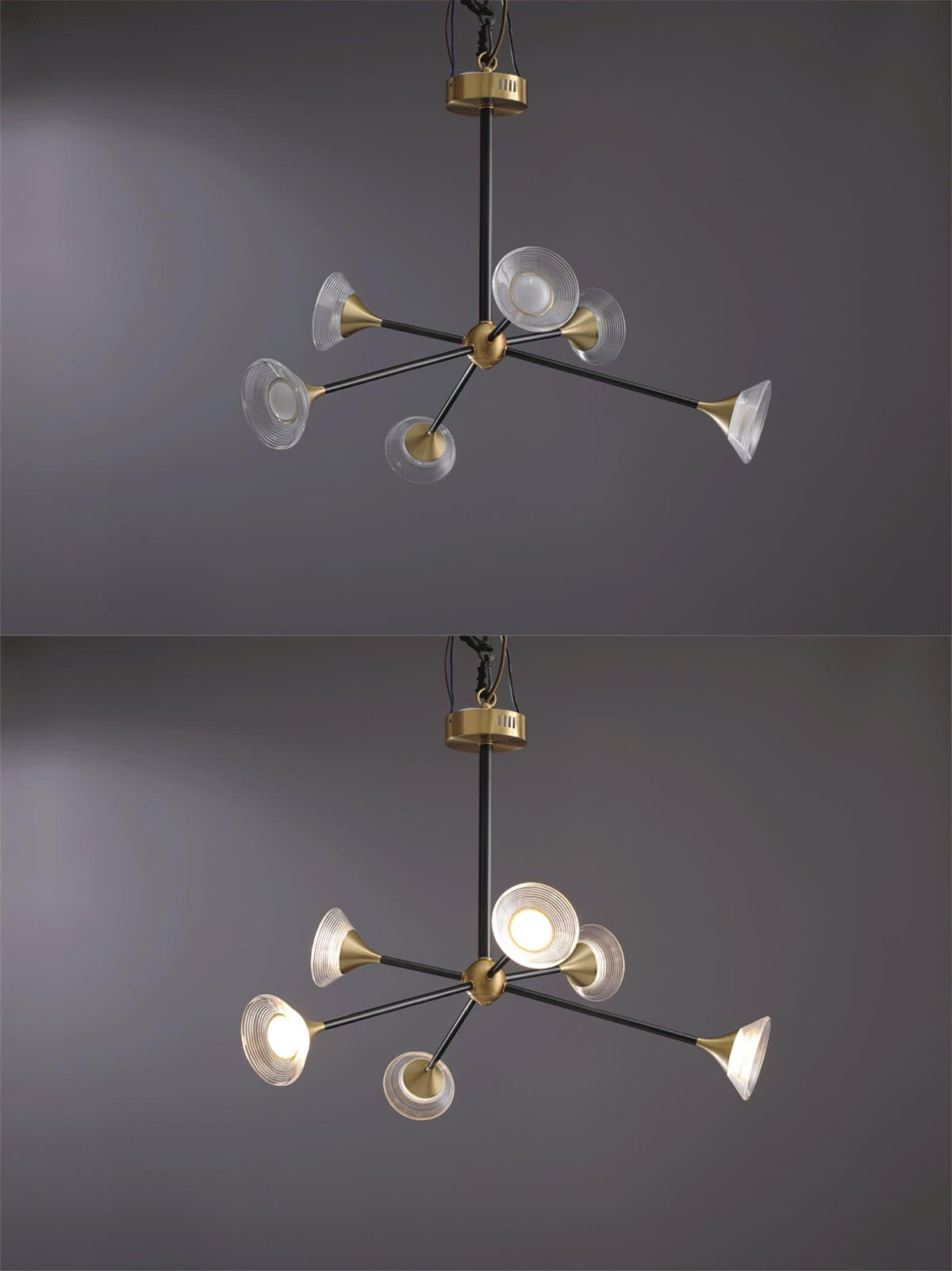 Myzoraris Mid Century Modern glas kroonluchter
