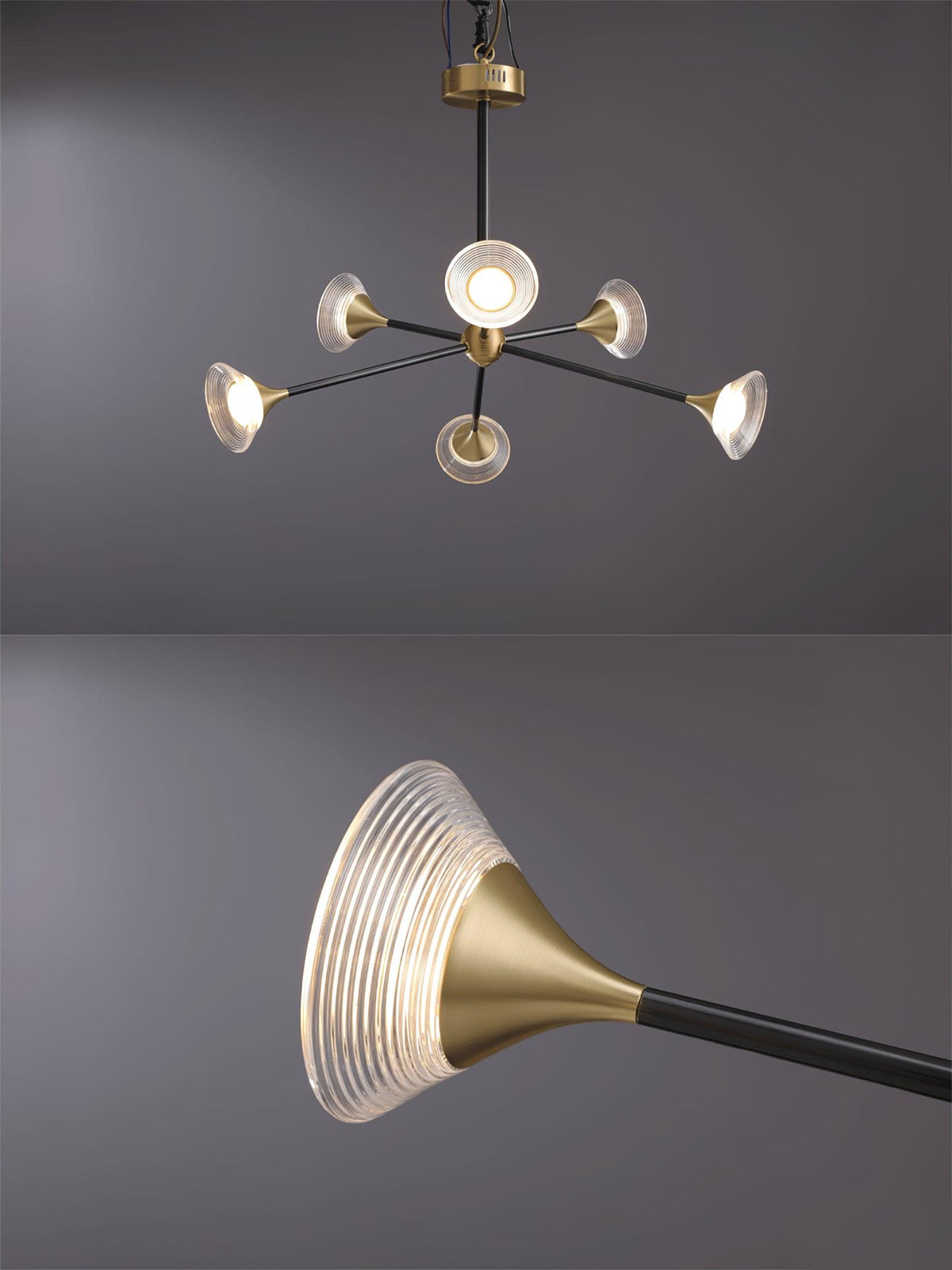 Myzoraris Mid Century Modern glas kroonluchter