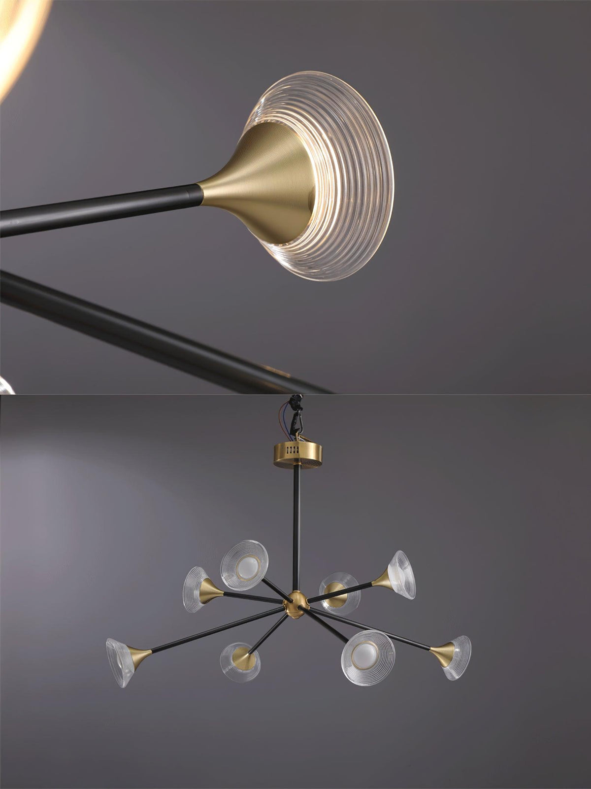 Myzoraris Mid Century Modern glas kroonluchter