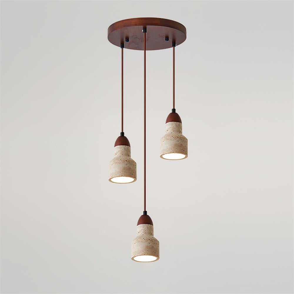 Eluno hanglamp set multi-licht travertin