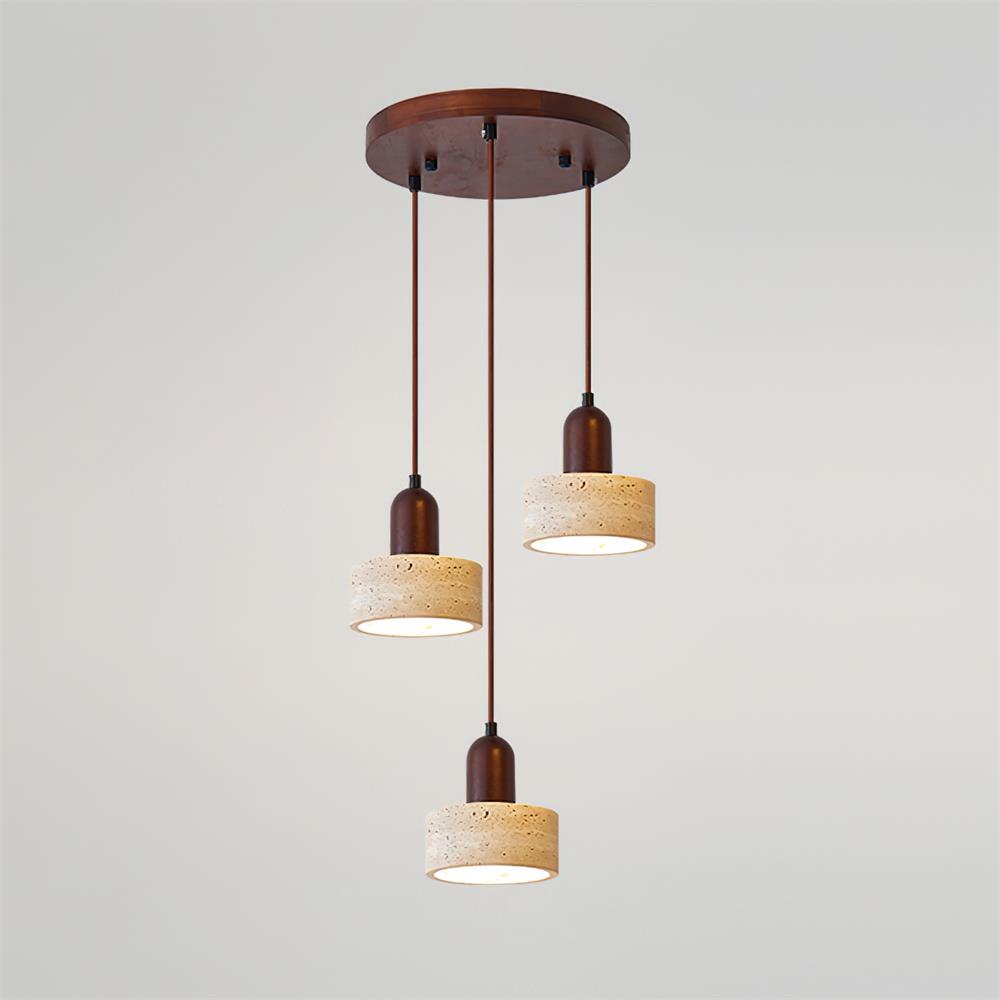 Eluno hanglamp set multi-licht travertin