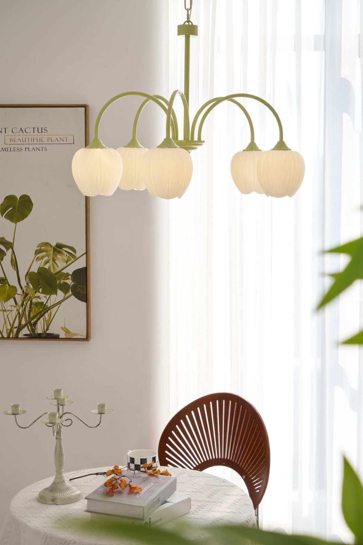 Eiraine kroonluchter Tulip Matcha glas