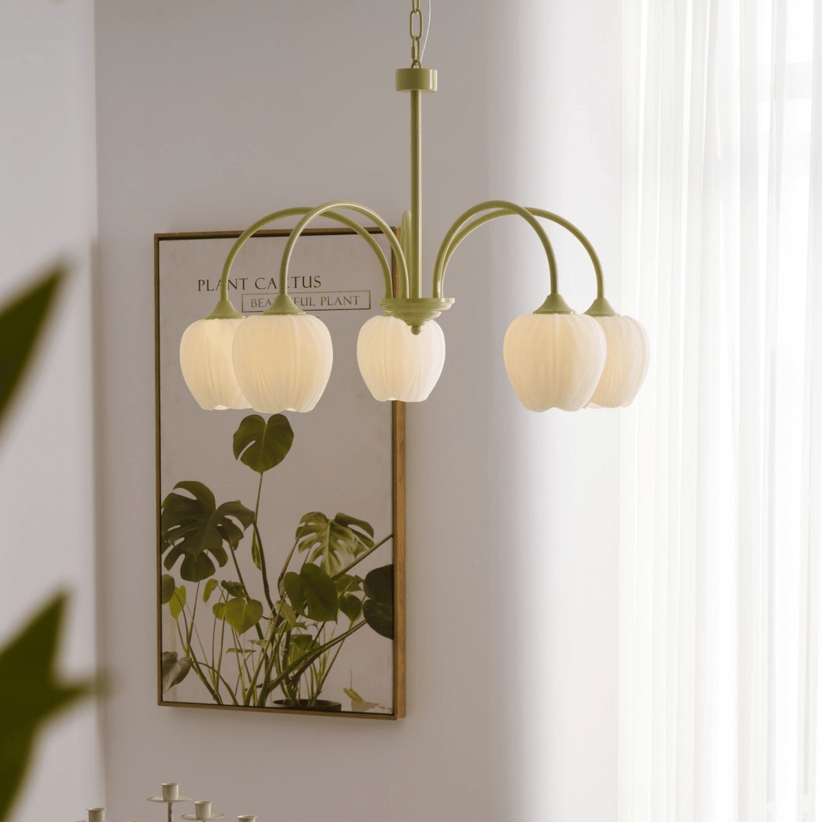 Eiraine kroonluchter Tulip Matcha glas