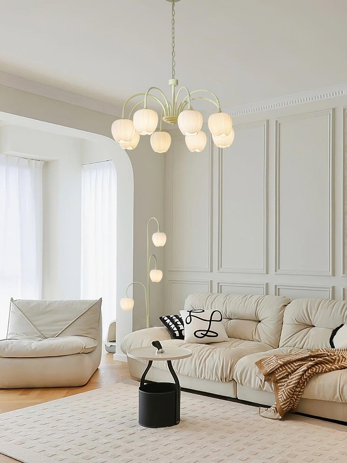 Eiraine kroonluchter Tulip Matcha glas