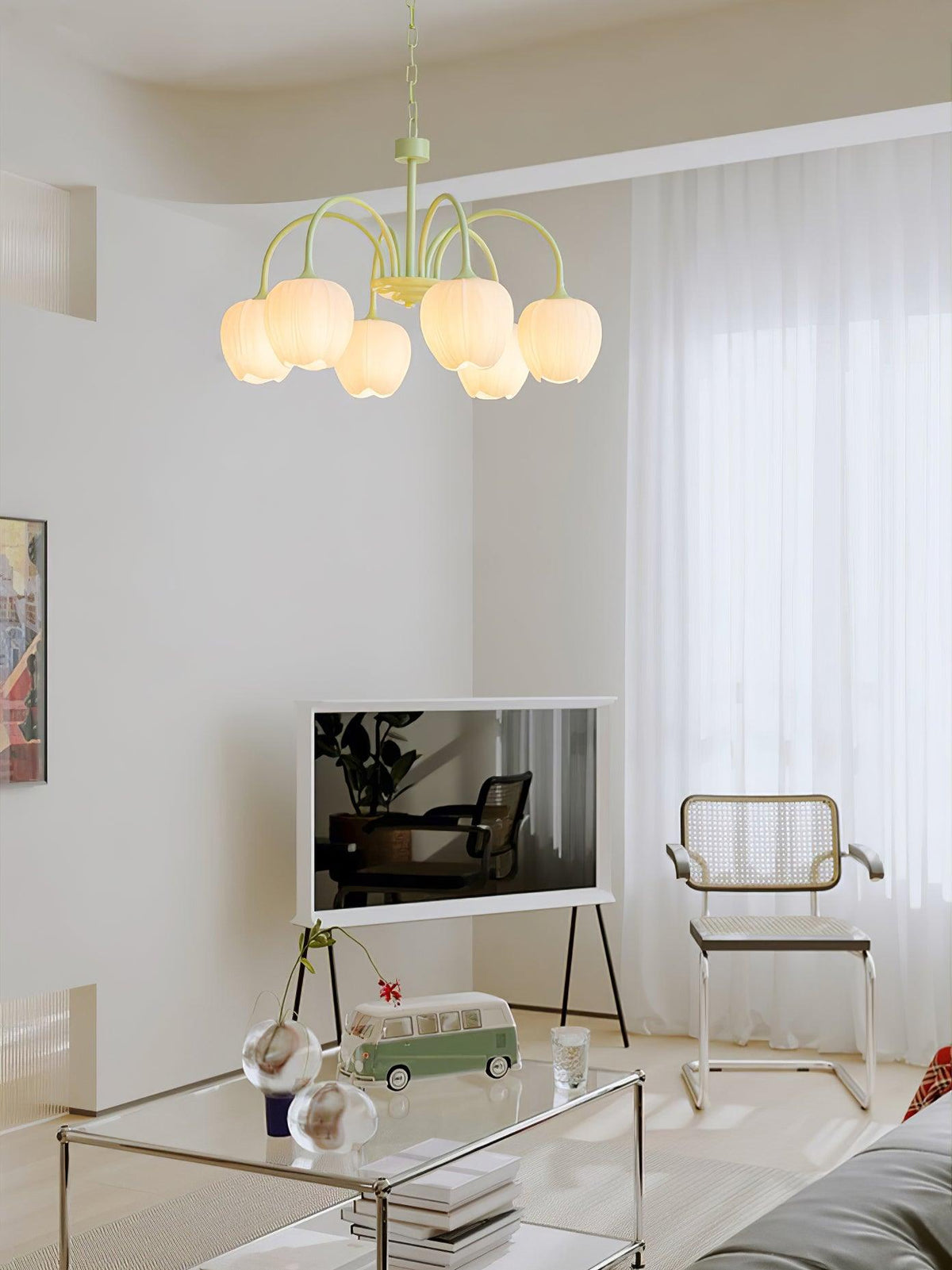 Eiraine kroonluchter Tulip Matcha glas