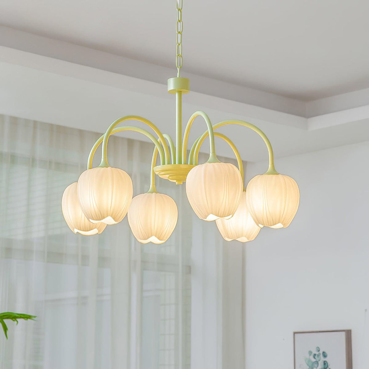 Eiraine kroonluchter Tulip Matcha glas