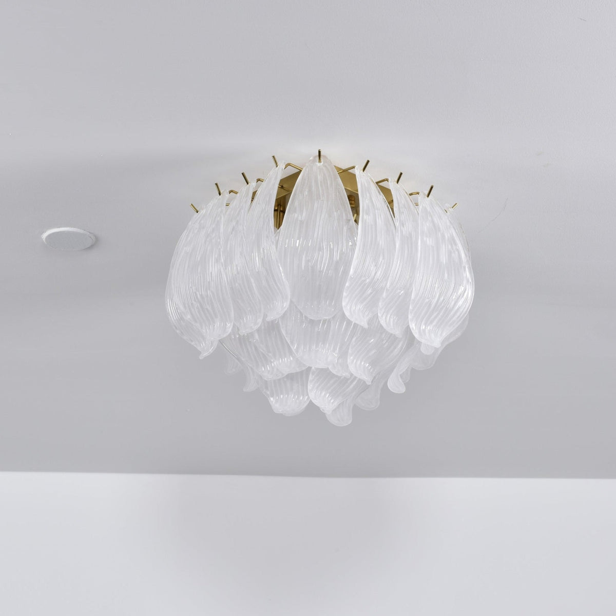 Liorivina plafondlamp Murano bloemblaadjes handgemaakte glas vlakke plafondlamp