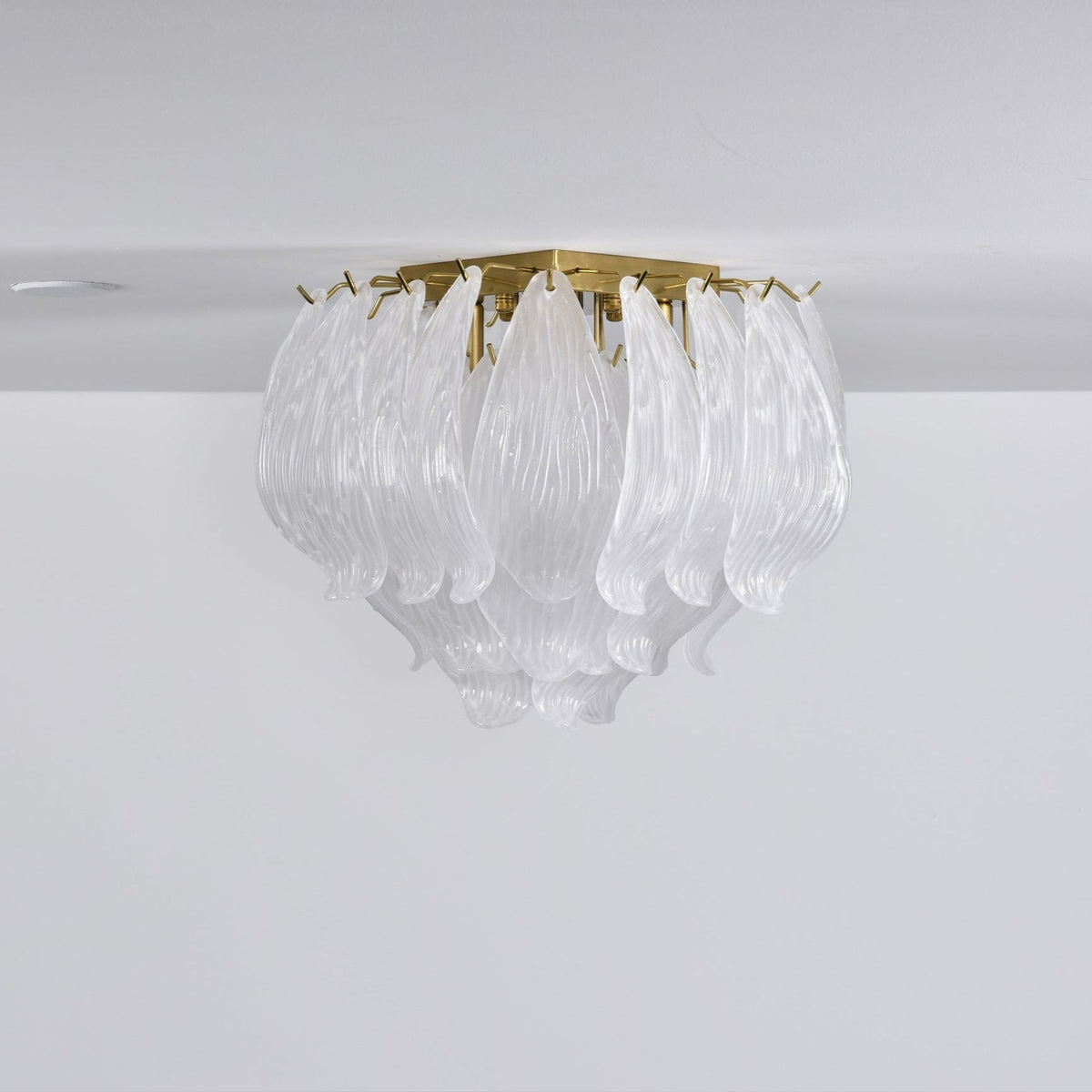 Liorivina plafondlamp Murano bloemblaadjes handgemaakte glas vlakke plafondlamp