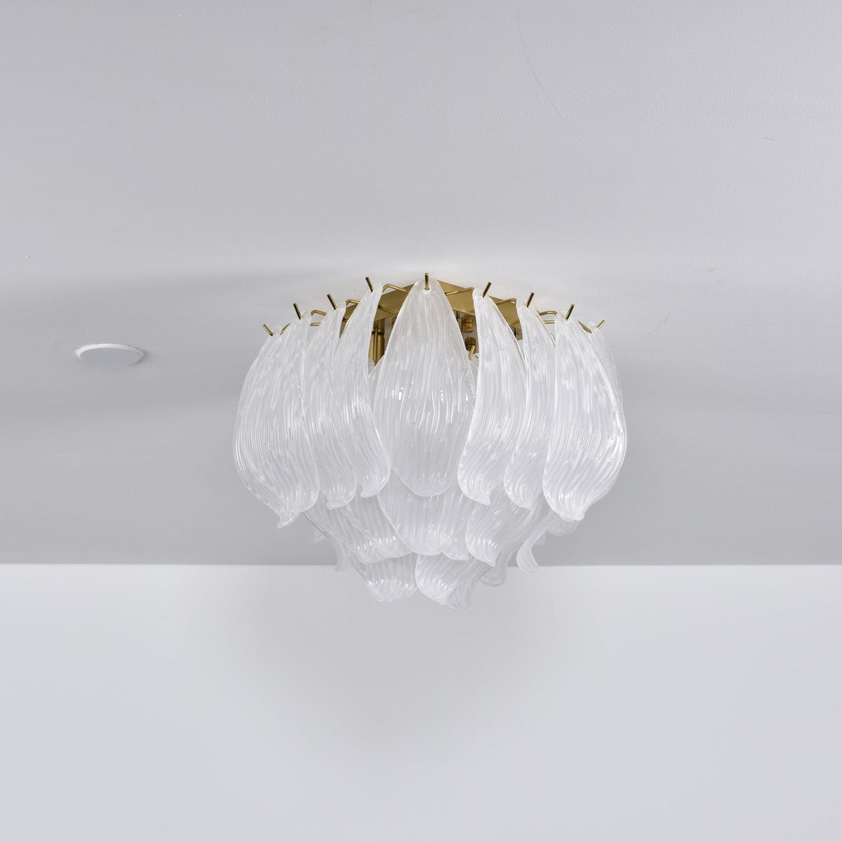 Liorivina plafondlamp Murano bloemblaadjes handgemaakte glas vlakke plafondlamp