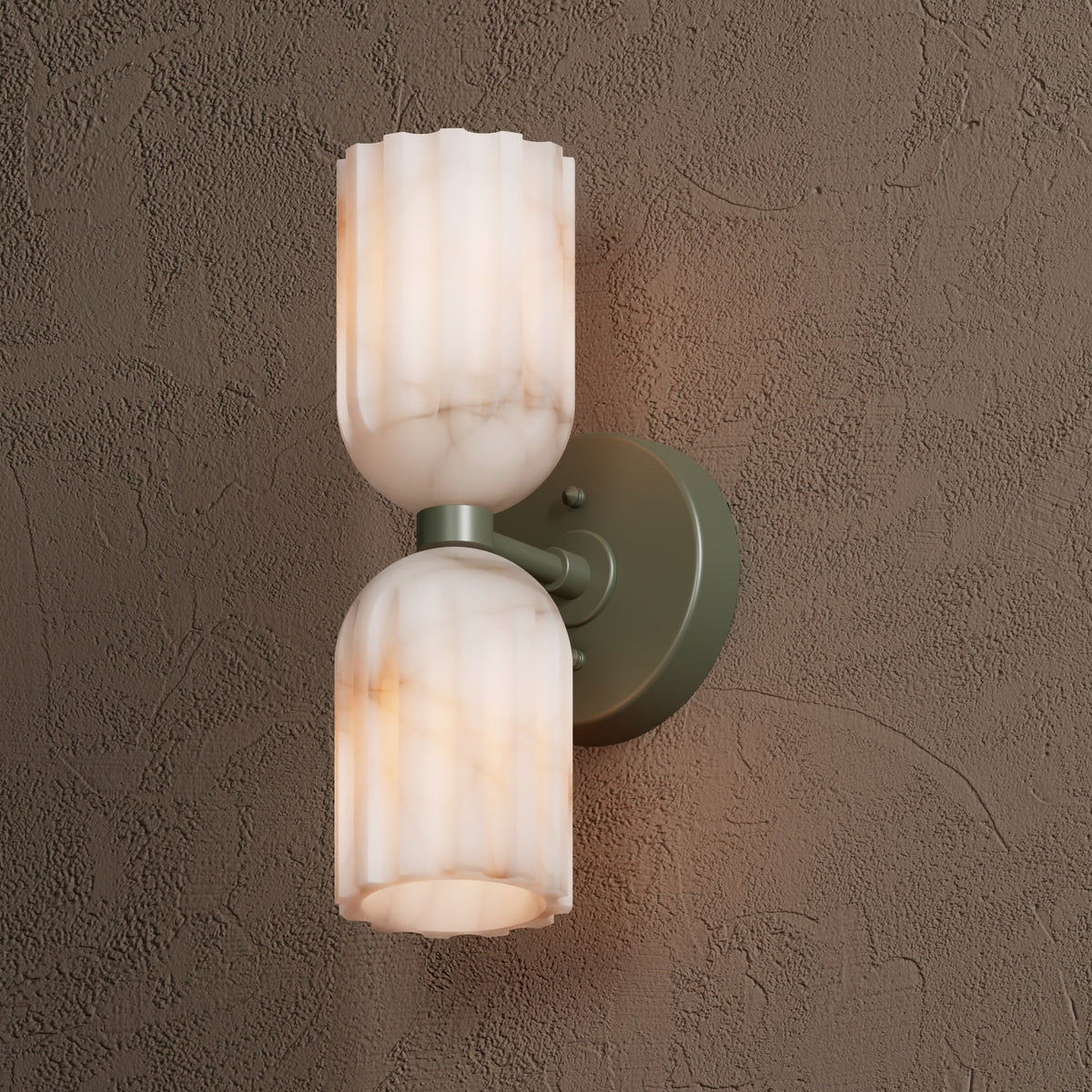 Eiriviella dubbele messing albasten wandlamp