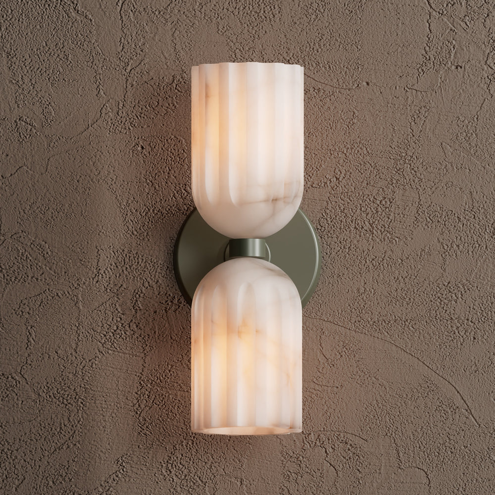 Eiriviella dubbele messing albasten wandlamp