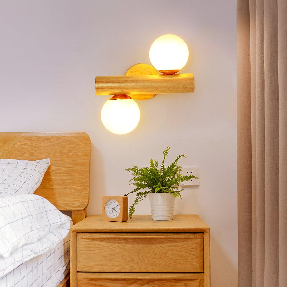 Fioran Hout Scandinavische wandlamp