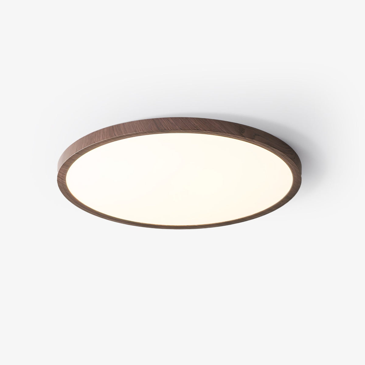 Rocor plafondlamp acrylaat dun rond walnoothoutlook minimalistisch