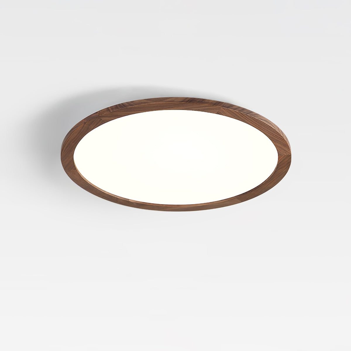 Rocor plafondlamp acrylaat dun rond walnoothoutlook minimalistisch