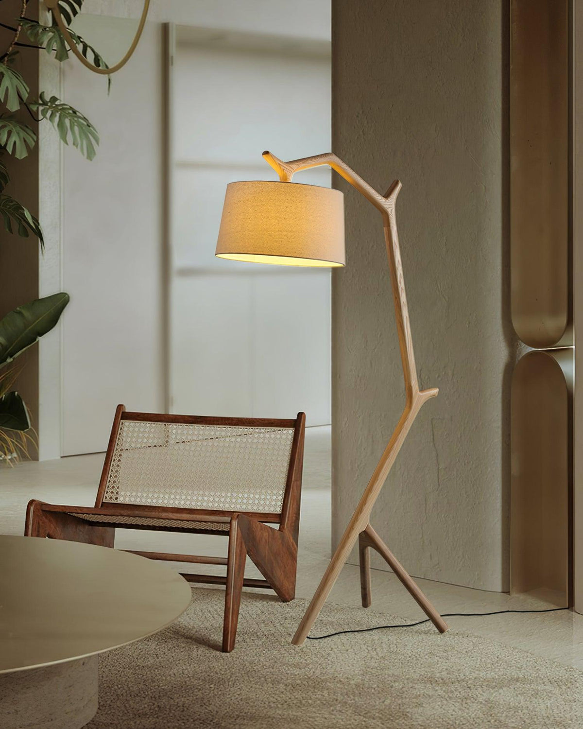 Ulmiril Rustic Houten vloerlamp