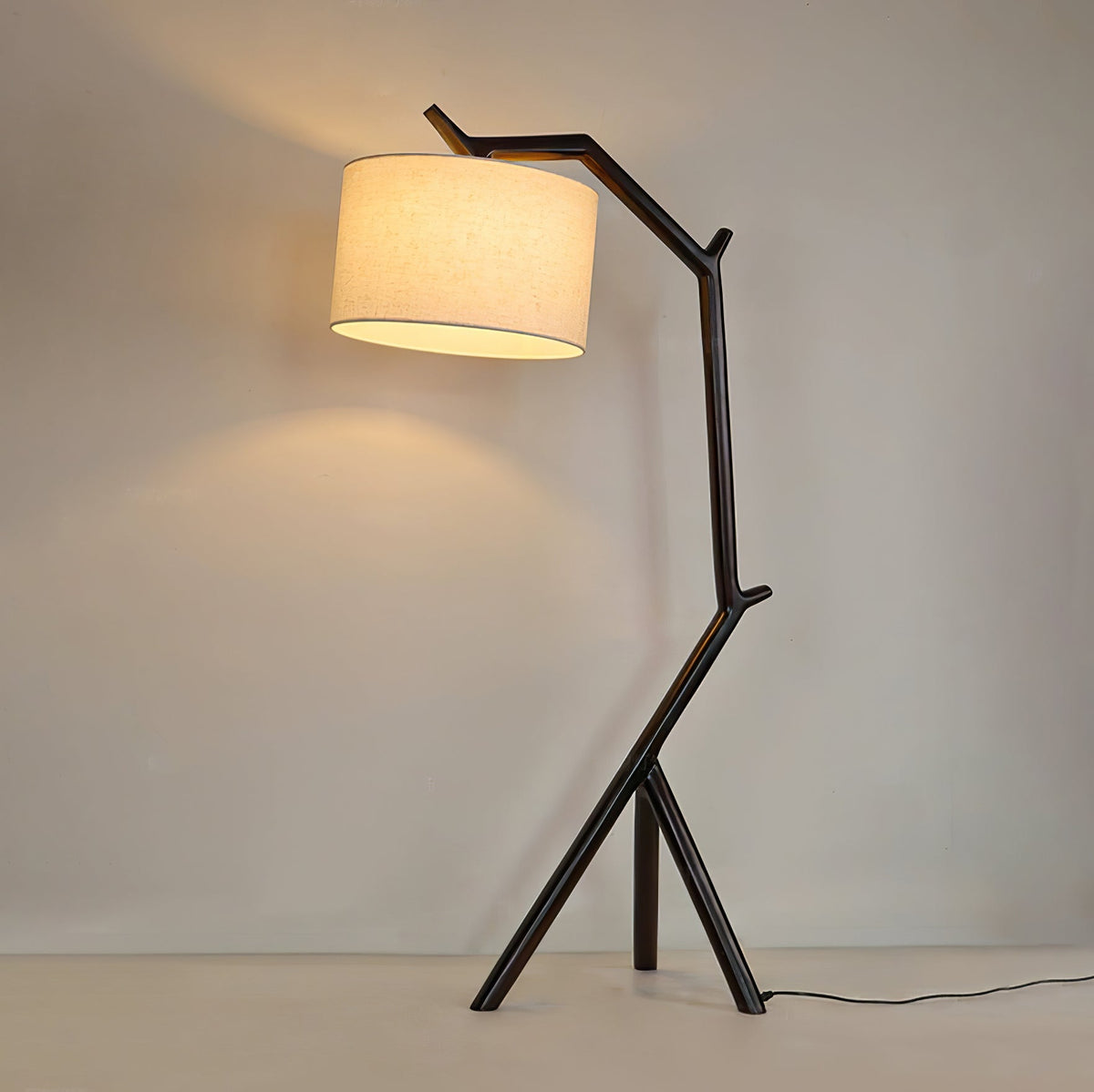 Ulmiril Rustic Houten vloerlamp
