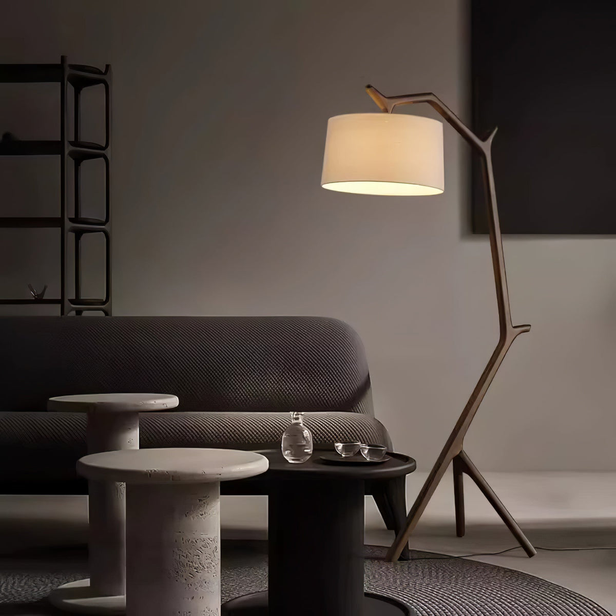 Ulmiril Rustic Houten vloerlamp