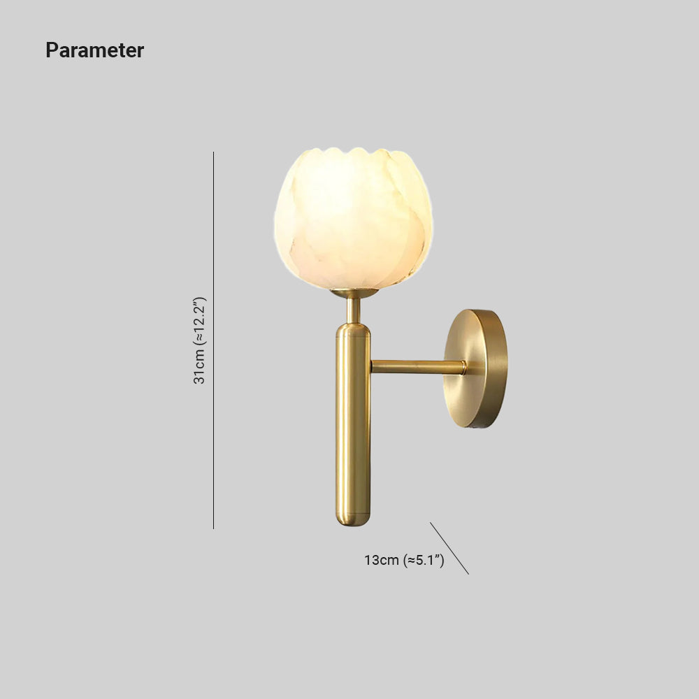 Nivarina Floral albasten wandlamp van messing
