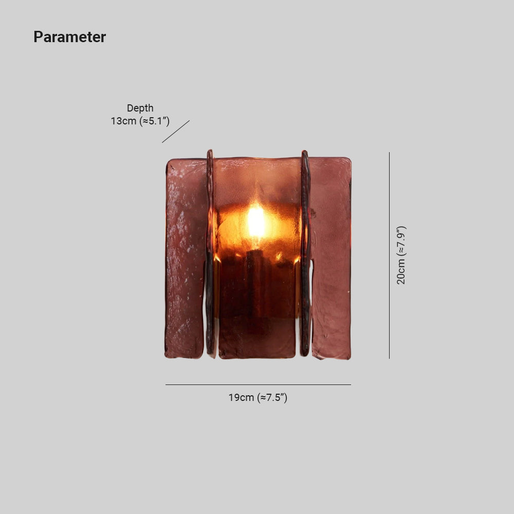 Erove wandlamp met glas Kunstwerk