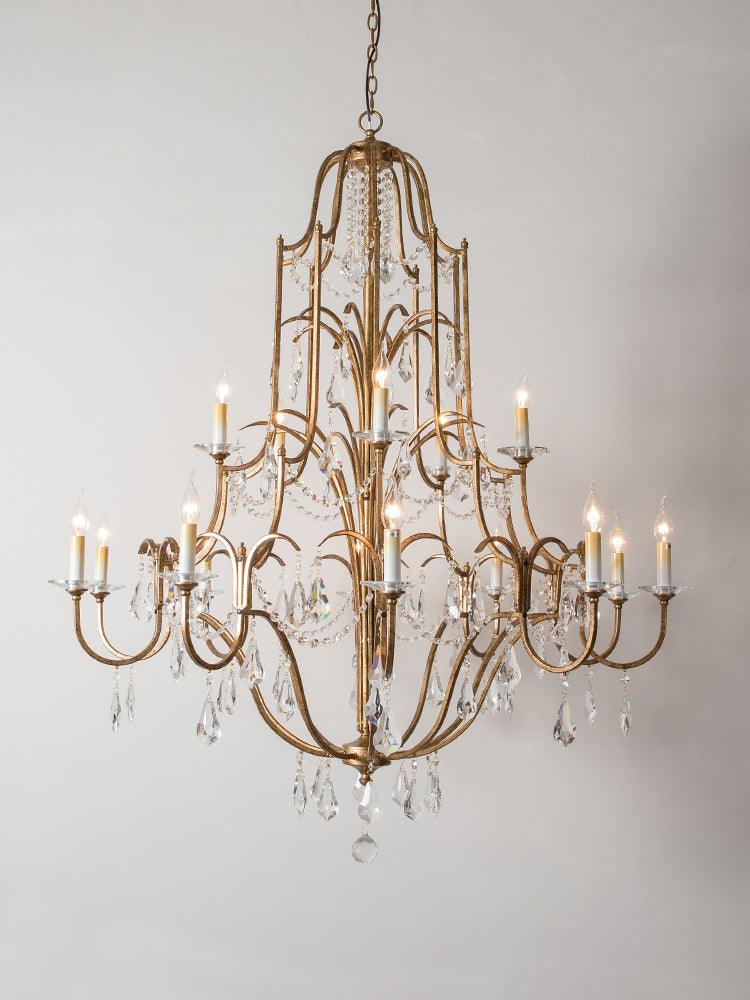Mirok Kroonluchter IJzer Kristal Candelabra Vintage