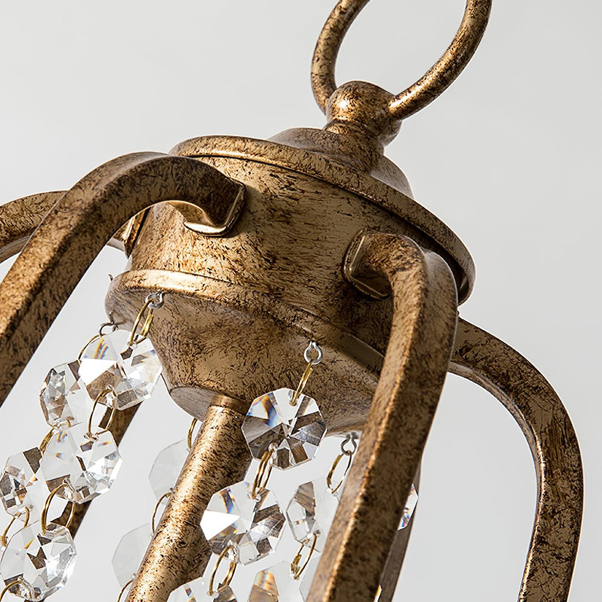 Mirok Kroonluchter IJzer Kristal Candelabra Vintage