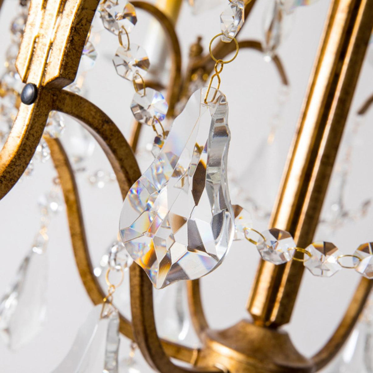 Mirok Kroonluchter IJzer Kristal Candelabra Vintage