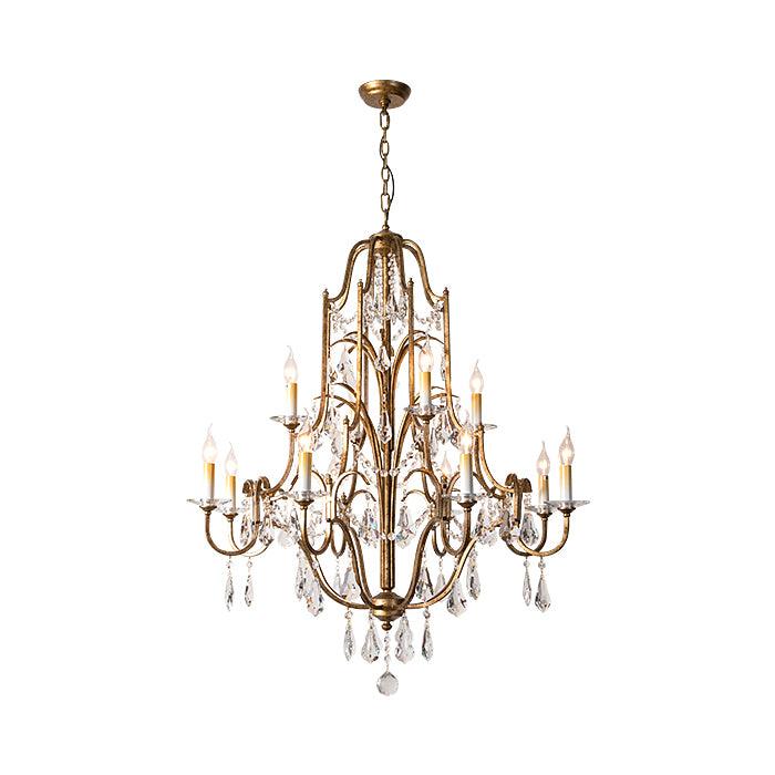 Mirok Kroonluchter IJzer Kristal Candelabra Vintage