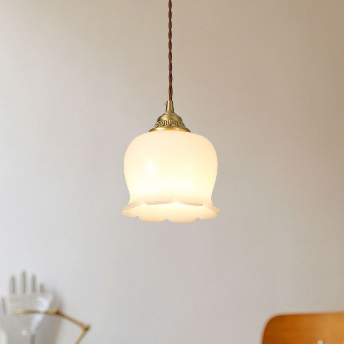 Veloza messing en hars glamoureus hanglamp