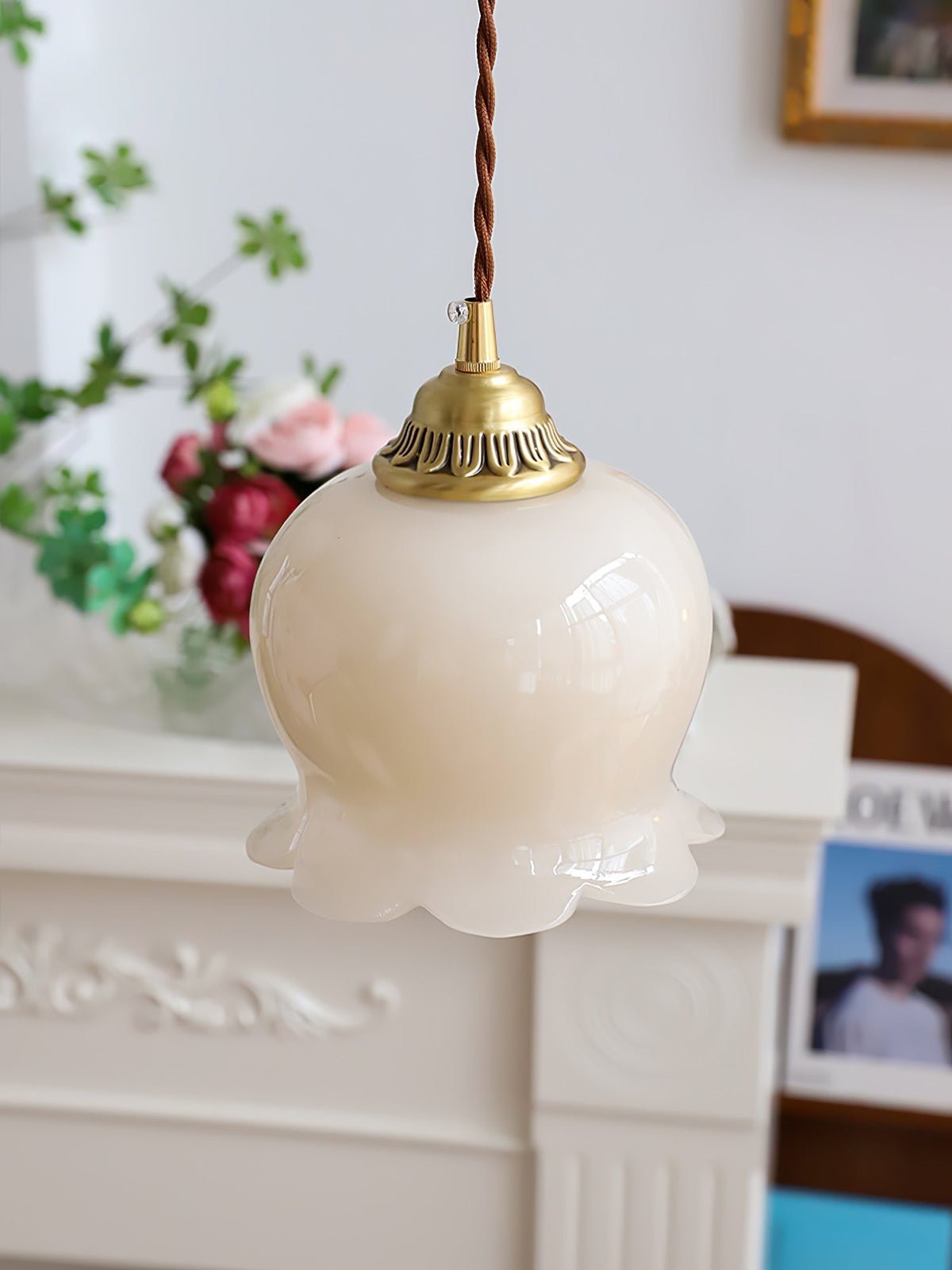 Veloza messing en hars glamoureus hanglamp