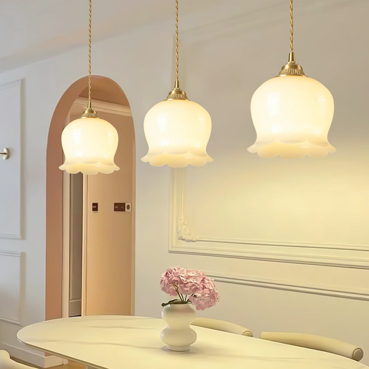 Veloza messing en hars glamoureus hanglamp